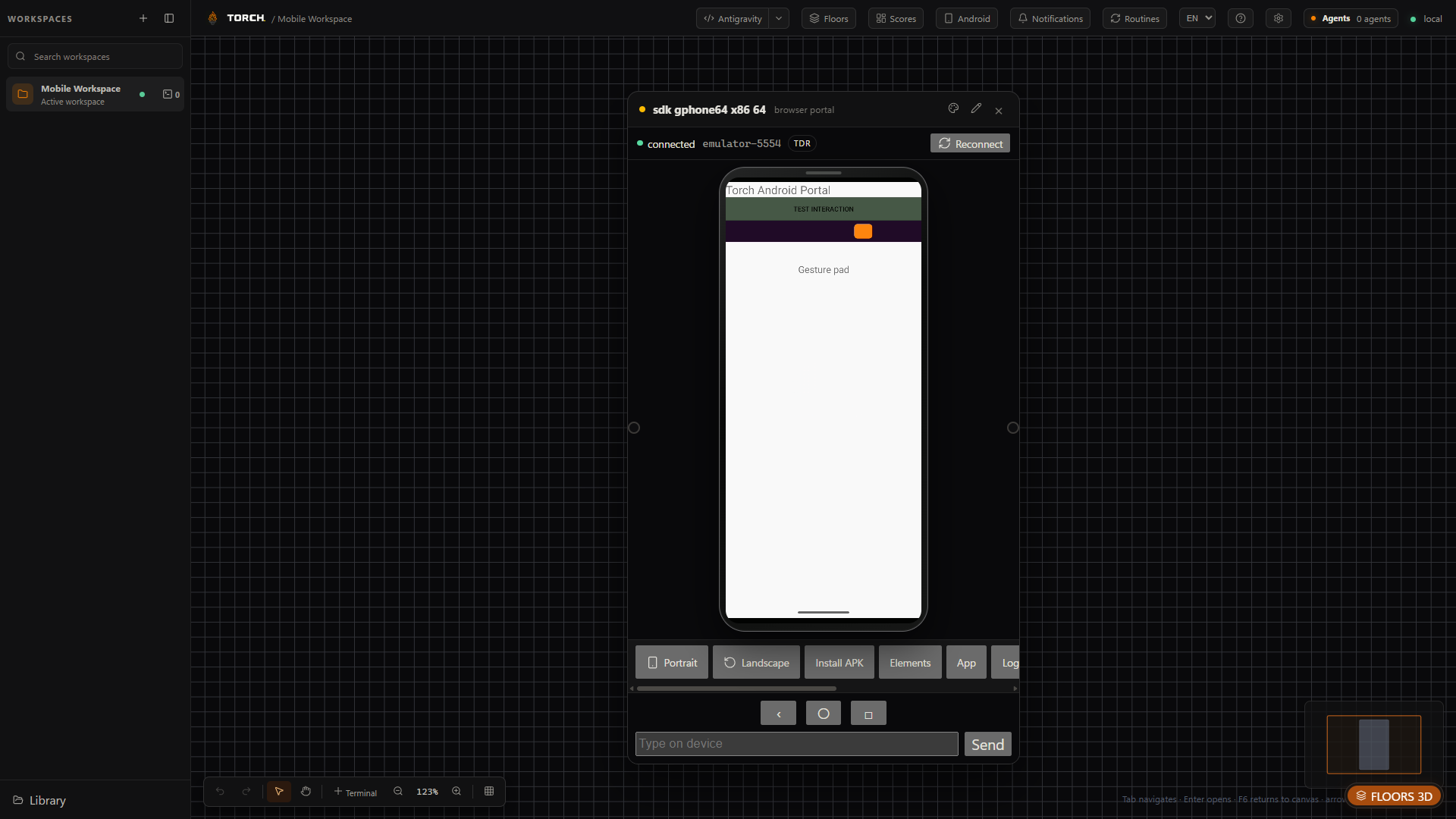 Android Device Portal inside Torch
